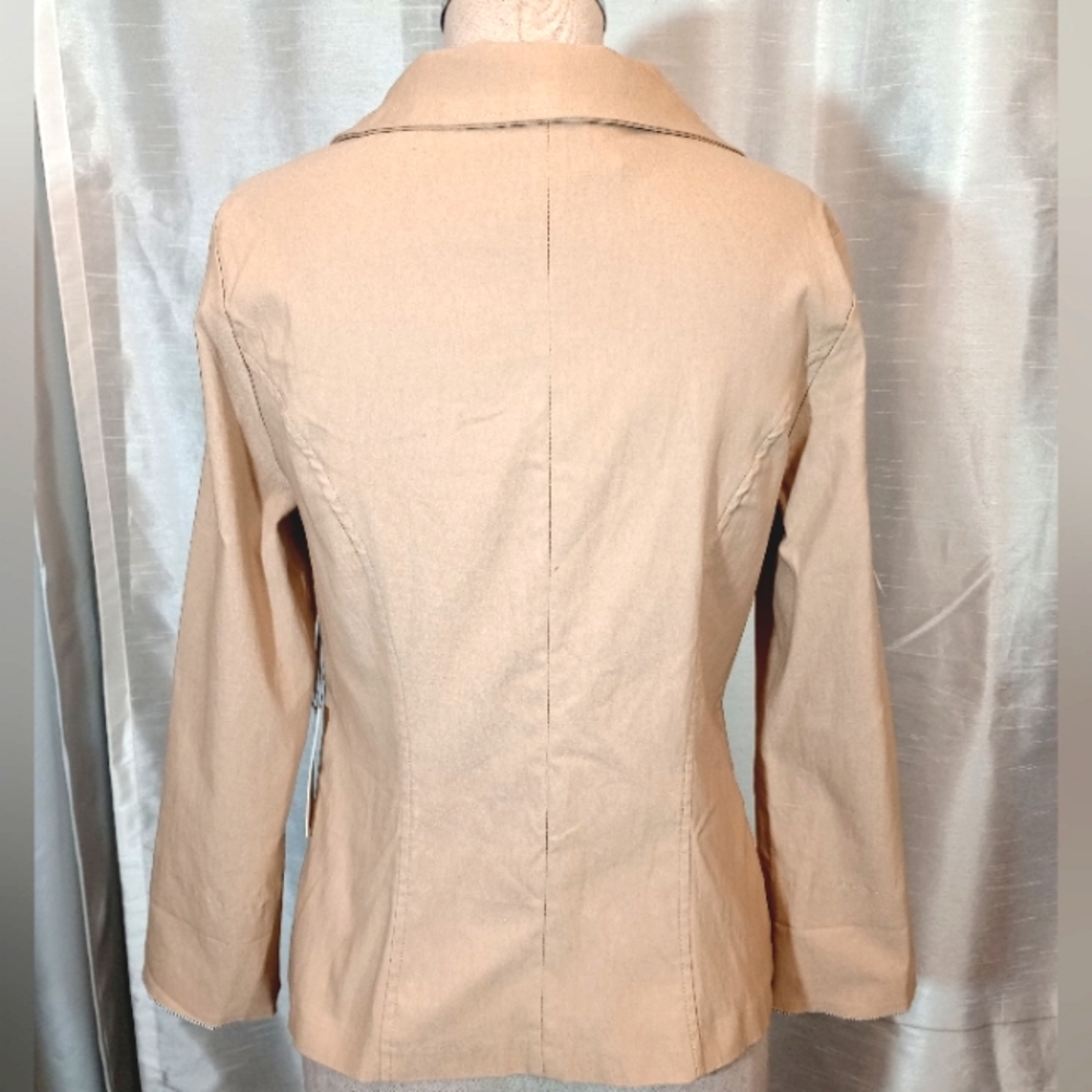 Papaya TAG Girls Blazer, RollUp- 3/4 to down sleeve, BttnUp, Collar, tan, L - Picture 5 of 11